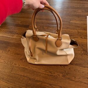Michael Kors Cream and Tan Tote Bag